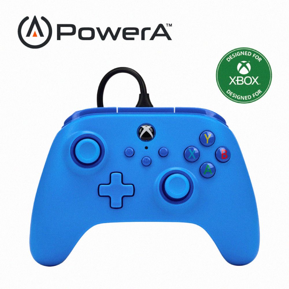 PowerA XBOX 官方授權_有線遊戲手把(1519367-01) - 藍