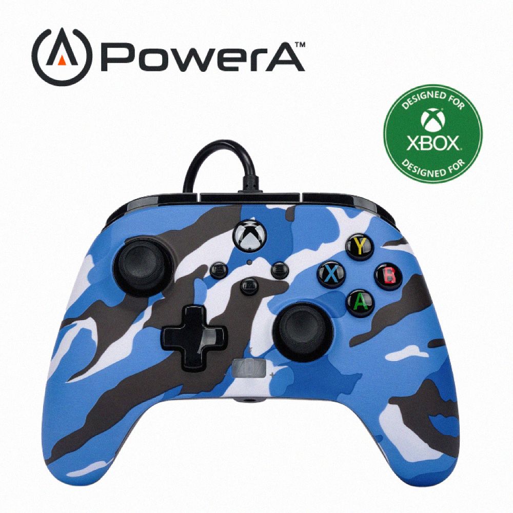 PowerA XBOX 官方授權_ 增強款有線遊戲手把(1525941-01) - 藍迷彩