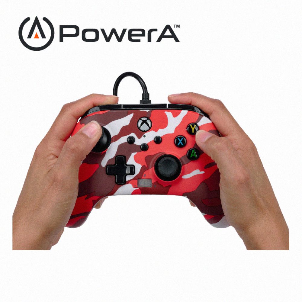 PowerA XBOX 官方授權_增強款有線遊戲手把(1525942-01) - 紅迷彩