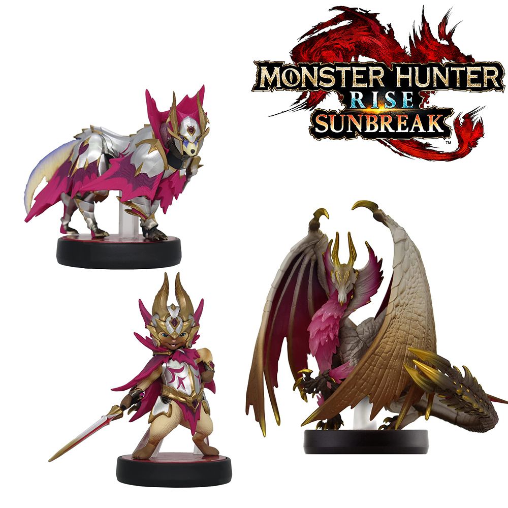 amiibo  魔物獵人 崛起破曉系列三隻組 (爵銀龍+加爾克+艾路)