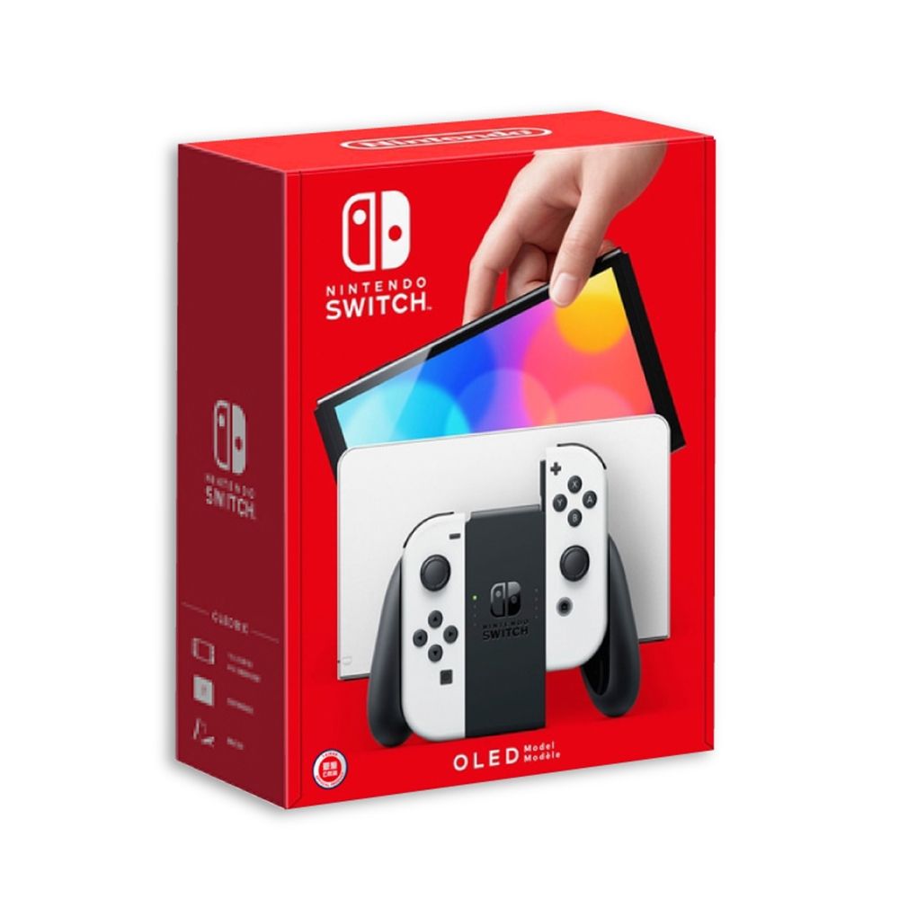 Switch OLED 款式主機(白色)+包+貼+充電座+熱門二款遊戲&配件任選一組