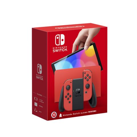 發售日︱2023-10-6【現貨】任天堂 Nintendo Switch（OLED款式）瑪利歐亮麗紅 主機 台灣公司貨