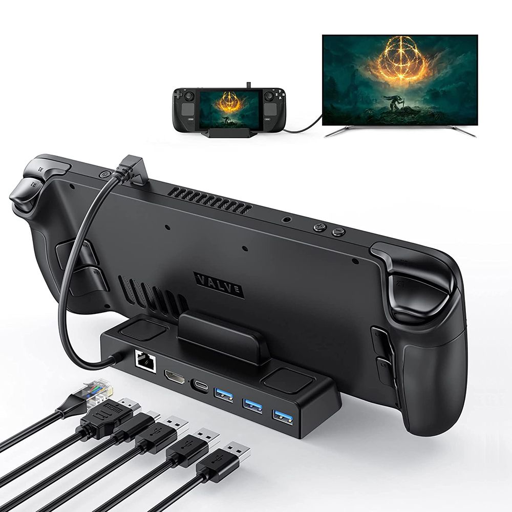  Steam Deck WIN掌機 Dock 擴充基座 Type-C 螢幕傳輸底座 Switch 平板電腦 電視螢幕 掌上遊戲機皆適用