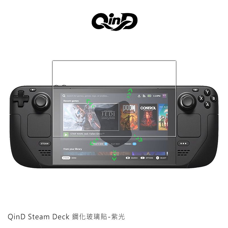 QIND 勤大  Steam Deck 鋼化玻璃貼-紫光