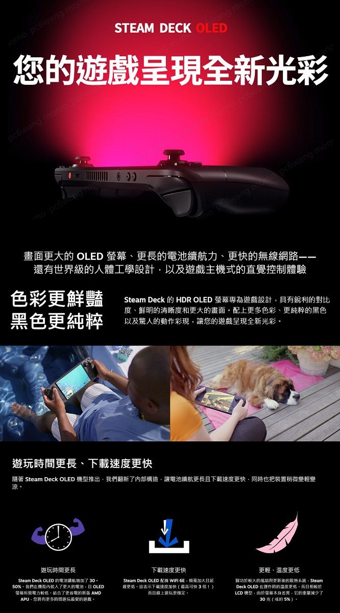 Steam Deck OLED 1 TB 主機+八合一擴充基座+全透亮面保貼- PChome 24h購物