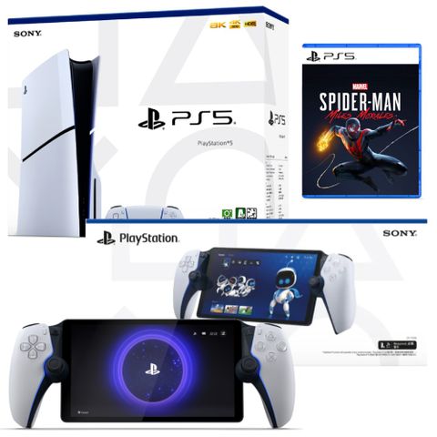 PlayStation Portal 遙控遊玩機 x PS5 SLIM 光碟版主機 x PS5 漫威蜘蛛人 台灣公司貨