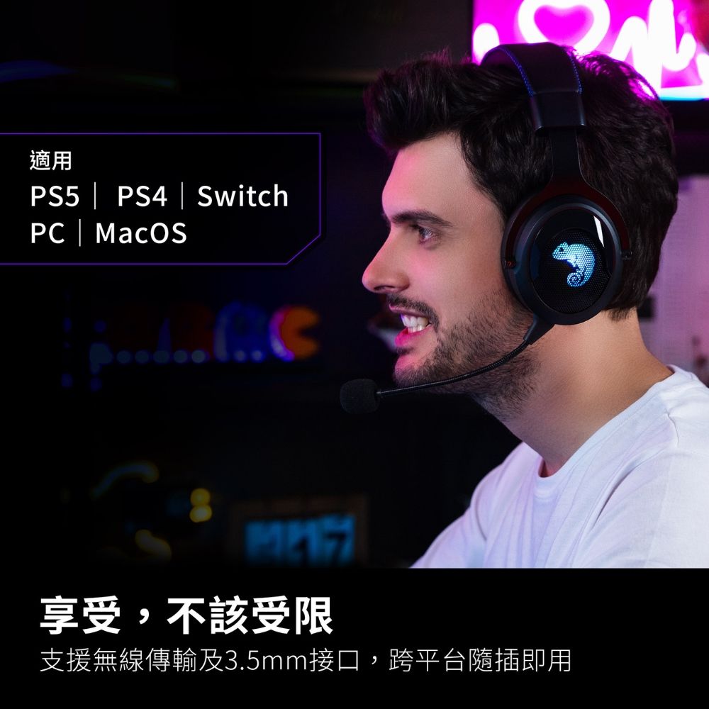 Brook 無線藍芽麥克風耳機 Headset 2.4GHz 3.5mm(隨插即用/支援PS5/PS4/Switch/PC/macOS)