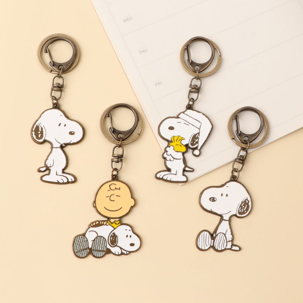  Peanuts史努比金屬鑰匙圈-Snoopy 查理布朗 woodstock正版授權公仔吊飾