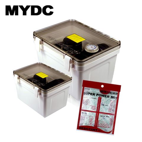 MYDC MY DC 溼度監控防潮箱大型(溼度計)+小型+乾燥劑6入內建溼度計監控濕度!