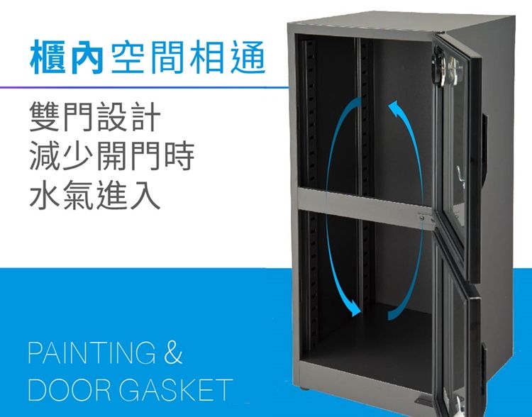 櫃內空間相通雙門設計減少開門時水氣進入PAINTING &amp;DOOR GASKET