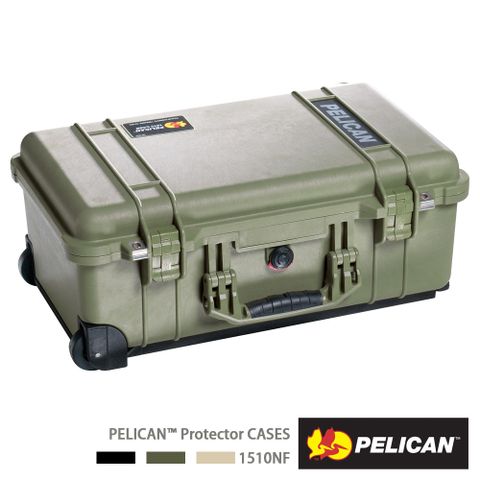 含泡棉輪座美國PELICAN 1510 含輪座登機氣密箱-綠色