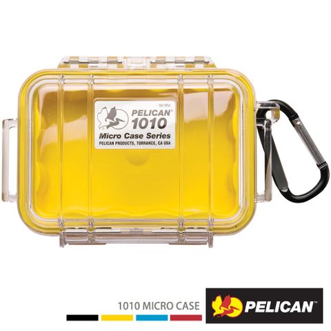 美國PELICAN 1010 微型防水氣密箱-透明(黃)