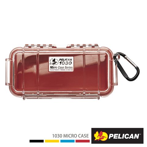 PELICAN 氣密箱 微型防水箱 1030 (透明紅)