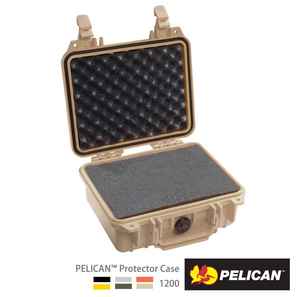 Pelican 派力肯  1200 氣密箱 含泡棉-沙漠黃