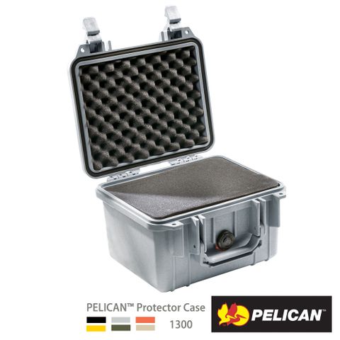 PELICAN 1300 防水氣密箱 含泡棉-銀色