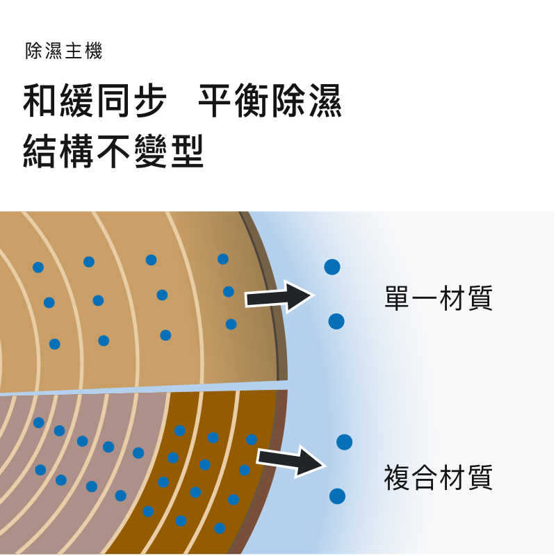 除濕主機和緩同步 平衡除濕結構不變型單一材質複合材質