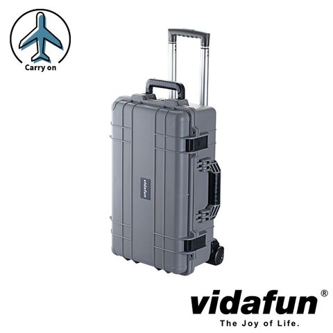 Vidafun V22 防水氣密抗撞提把滑輪箱 灰黑色 #V22DGB