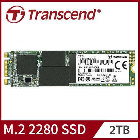 內建DRAM 5年保固【Transcend 創見】2TB MTS830S M.2 2280 SATA Ⅲ SSD固態硬碟 (TS2TMTS830S)