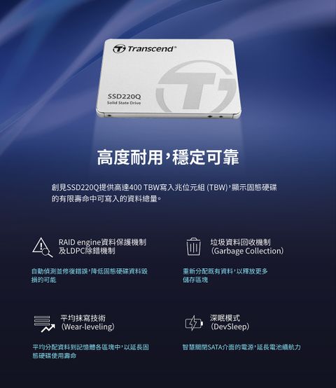 Transcend SSD220Q - SSD - 500 Go - SATA 6Gb/s - TS500GSSD220Q - Compufirst