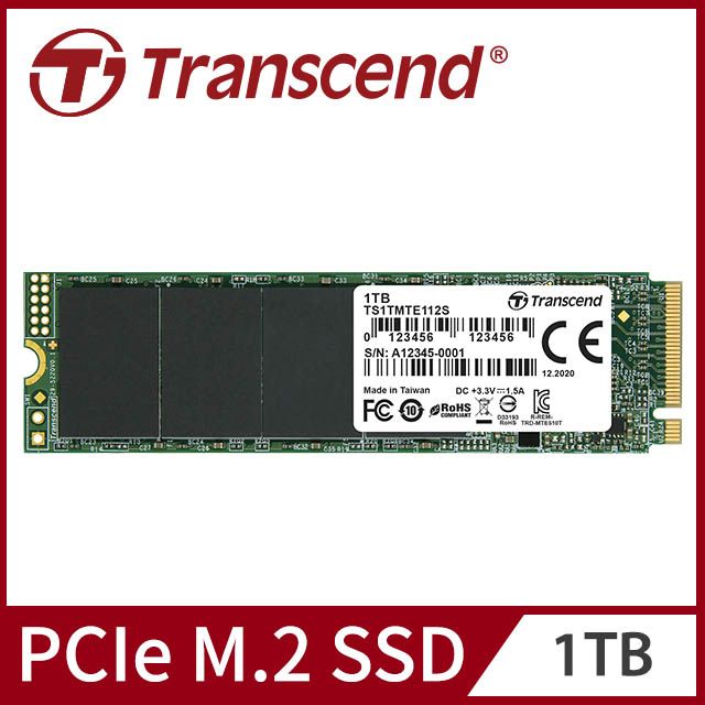 Transcend 創見 MTE112S 1TB M.2 2280 PCIe Gen3x4 SSD固態硬碟(TS1TMTE112S)