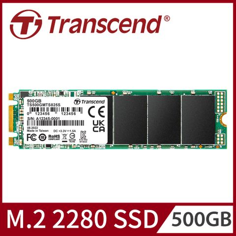 【Transcend 創見】MTS825S 500GB M.2 2280 SATA Ⅲ SSD固態硬碟 (TS500GMTS825S)