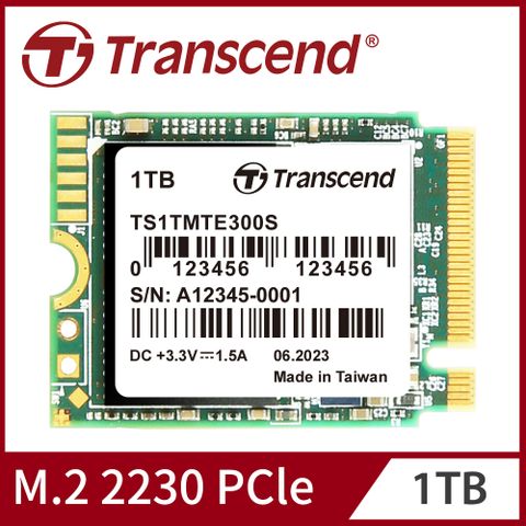 STEAM DECK擴充升級支援【Transcend 創見】 MTE300S M.2 2230 PCIe Gen3x4 1TB SSD固態硬碟(TS1TMTE300S)
