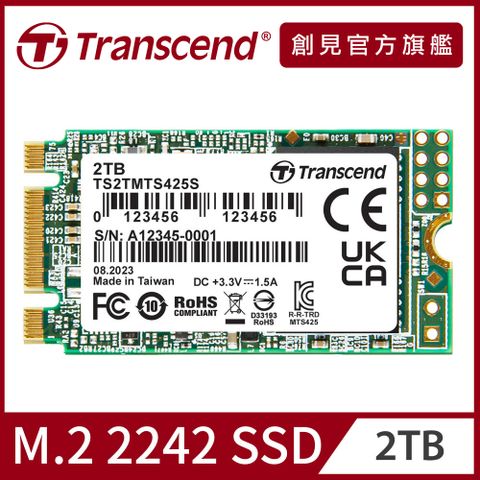 Transcend 創見 MTS425S 2TB M.2 2242 SATA  SSD固態硬碟 (TS2TMTS425S)