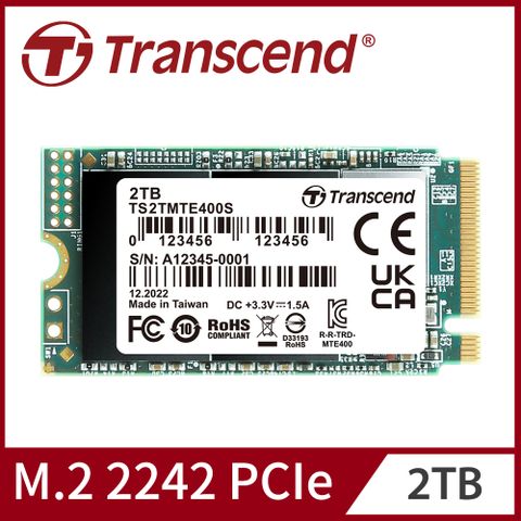 ★新容量新登場【Transcend 創見】 MTE400S 2TB M.2 2242 PCIe Gen3x4 SSD固態硬碟(TS2TMTE400S)