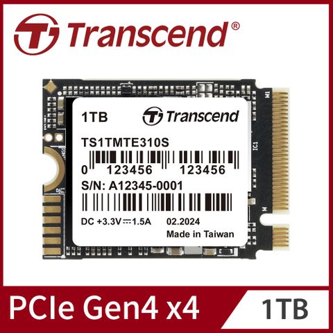 ★新品上市 超有感升級★【Transcend 創見】MTE310S M.2 2230 PCIe Gen4x4 1TB SSD固態硬碟(TS1TMTE310S)