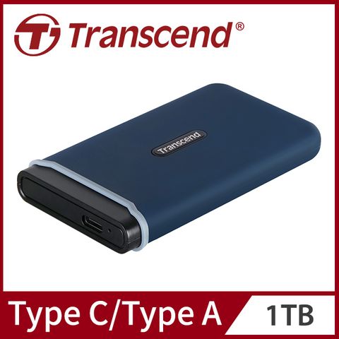 【Transcend 創見】ESD370C 1TB USB3.1/Type C 雙介面外接SSD固態硬碟 - 海軍藍 (TS1TESD370C)