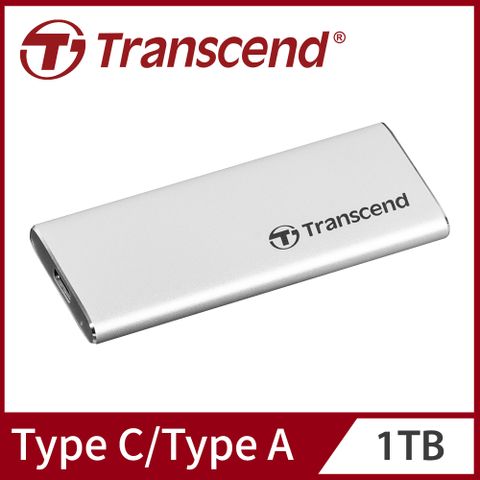 Transcend 創見 ESD260C 1TB USB3.1/Type C 雙介面外接SSD行動固態硬碟 - 晶燦銀 (TS1TESD260C)