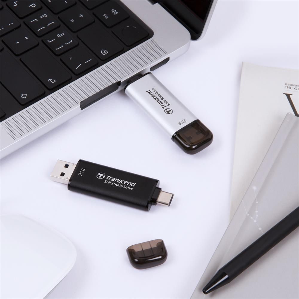 Transcend 創見 ESD310P USB3.2/Type C 1TB 雙介面外接SSD固態行動硬碟-櫻花粉(TS1TESD310P)