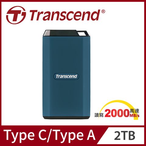 Transcend 創見 ESD410C 2TB USB3.2/Type C 軍規防震雙介面外接SSD行動固態硬碟 (TS2TESD410C)