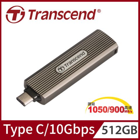 Transcend 創見 ESD330C 512GB Type C 高速固態行動隨身碟/高速隨身碟-深灰褐色(TS512GESD330C)