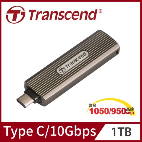 Transcend 創見 ESD330C 1TB Type C高速外接SSD固態行動硬碟-深灰褐色(TS1TESD330C)