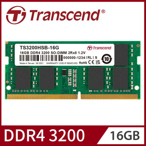 【Transcend 創見】16GB TSRam DDR4 3200 筆記型記憶體(TS3200HSB-16G))