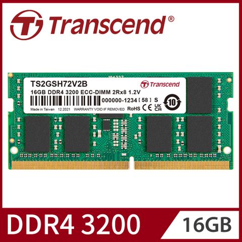 【Transcend 創見】DDR4 3200 16GB ECC SO-DIMM伺服器記憶體(TS2GSH72V2B)