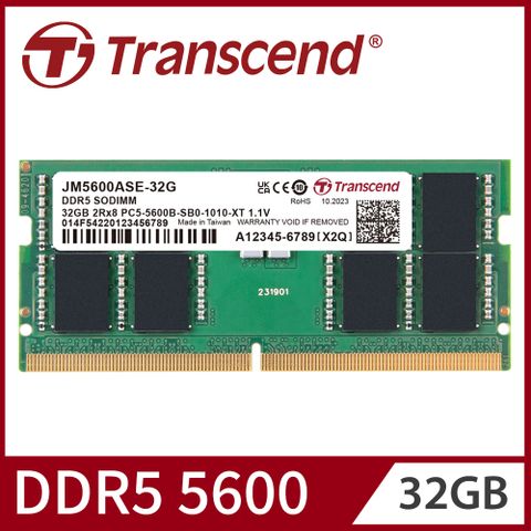 ★終身有限保固★【Transcend 創見】JetRam DDR5 5600 32GB 筆記型記憶體(JM5600ASE-32G)