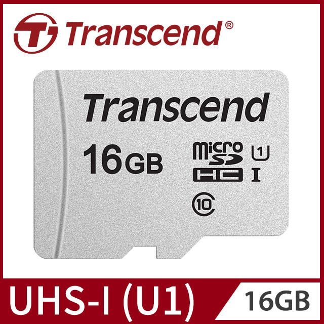 Transcend 創見 16GB USD300S microSDHC UHS-I U1記憶卡,附轉卡-3入組