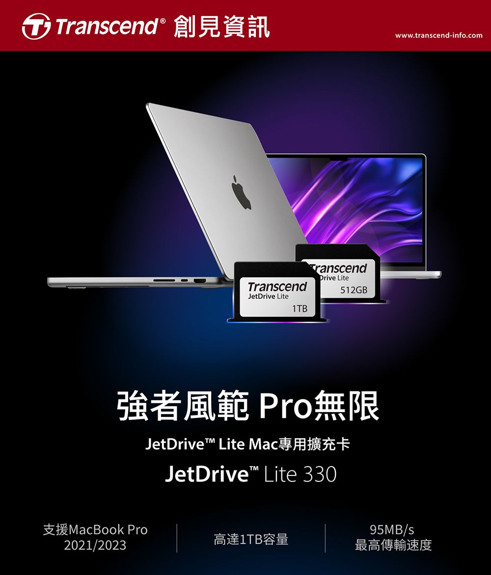 Transcend 創見JetDrive Lite 330 1TB Mac專用擴充卡(TS1TJDL330