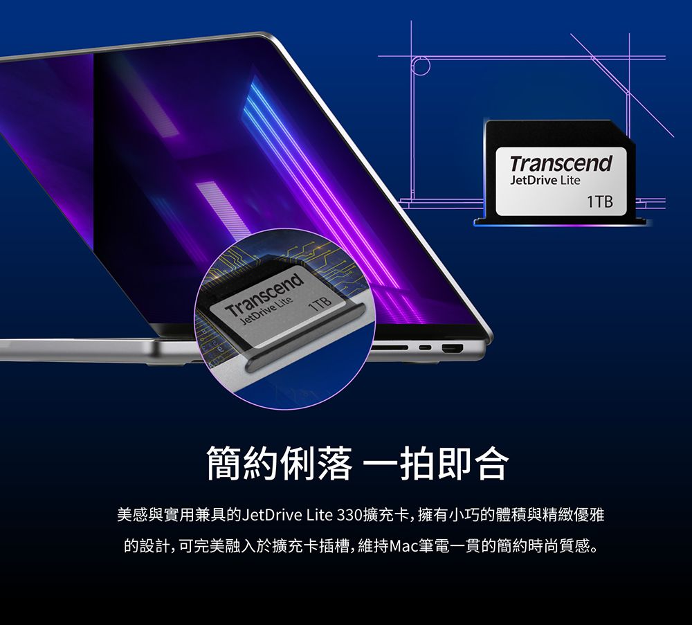 Transcend 創見JetDrive Lite 330 1TB Mac專用擴充卡(TS1TJDL330