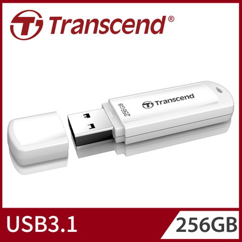 【Transcend 創見】256GB JetFlash730 USB3.1隨身碟-典雅白