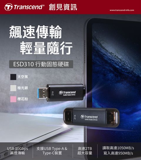 Флешка Transcend ESD310C TS512GESD310C USB/USB-C OTG 512 ГБ