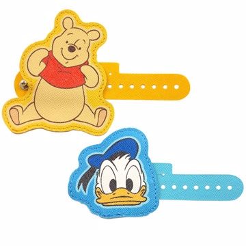 【Disney】 多用途可愛造型皮革捲線器-維尼/唐老鴨