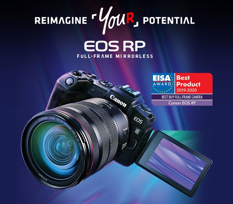 REIMAGINE POTENTIAL RPFULLFRAME MIRRORLESSCANON LENS RF24-105mm F4EISA BestAWARD Product2019-2020BEST BUY FULL-FRAME CAMERA EOS RPCanon-EOSR