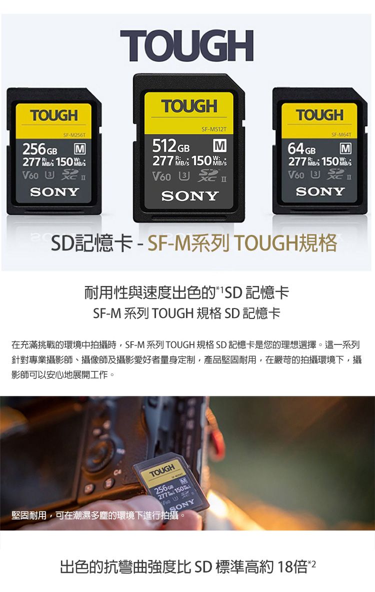 SONY　TOUGH SF-M512T [512GB] Amazon.com: Sony 512 GB Tough M Series UHS-II SDXC Memory