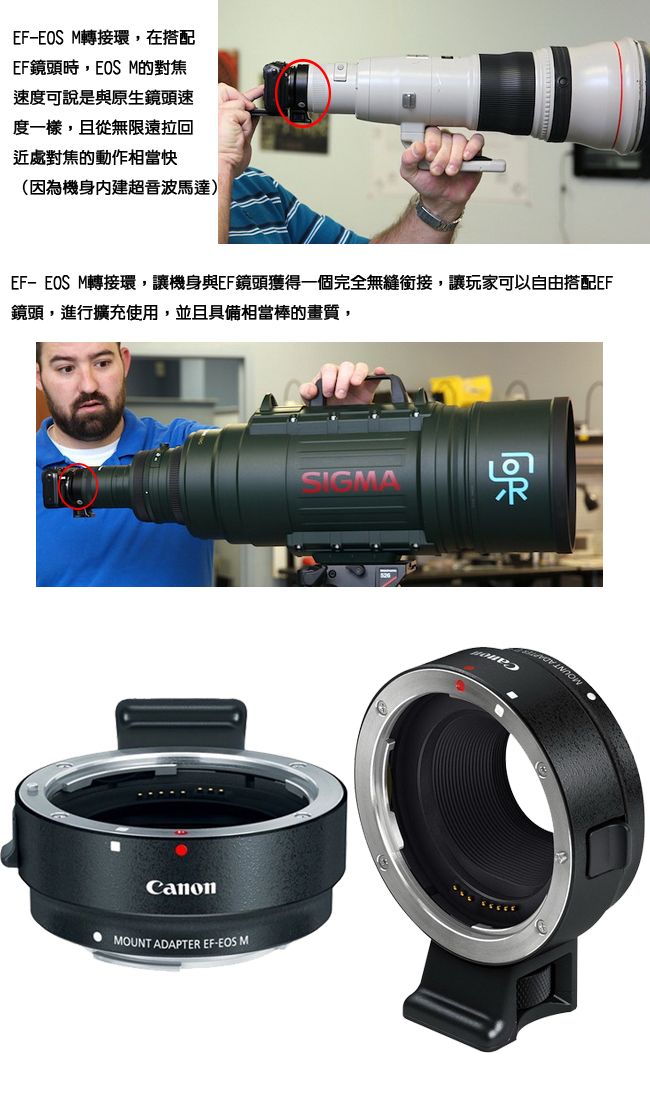 Canon EF-EOS-M 鏡頭轉接環EOS-M 公司貨- PChome 24h購物