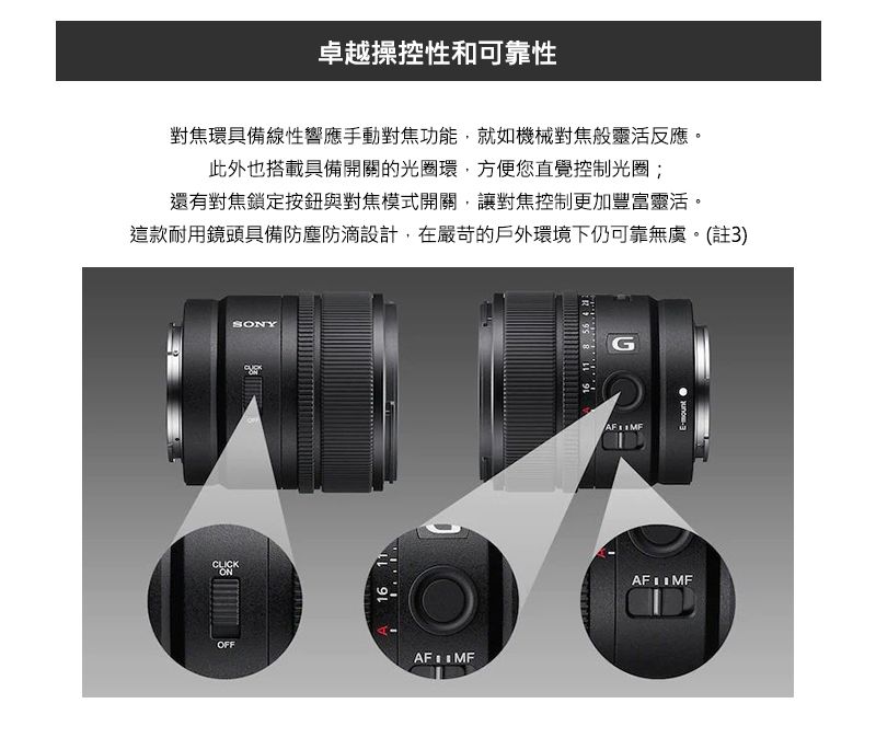 SONY E 15mm F1.4 G 鏡頭公司貨SEL15F14G - PChome 24h購物