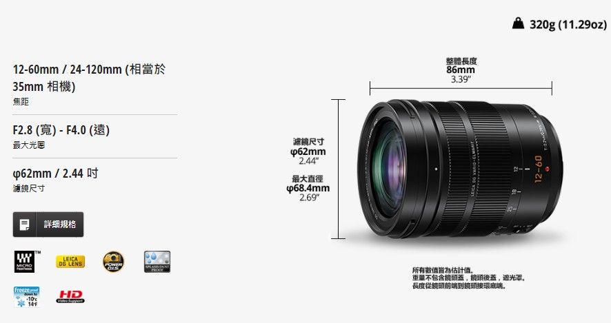 Panasonic 國際牌Leica DG 12-60mm F2.8-4.0(12-60mm 公司貨) - PChome