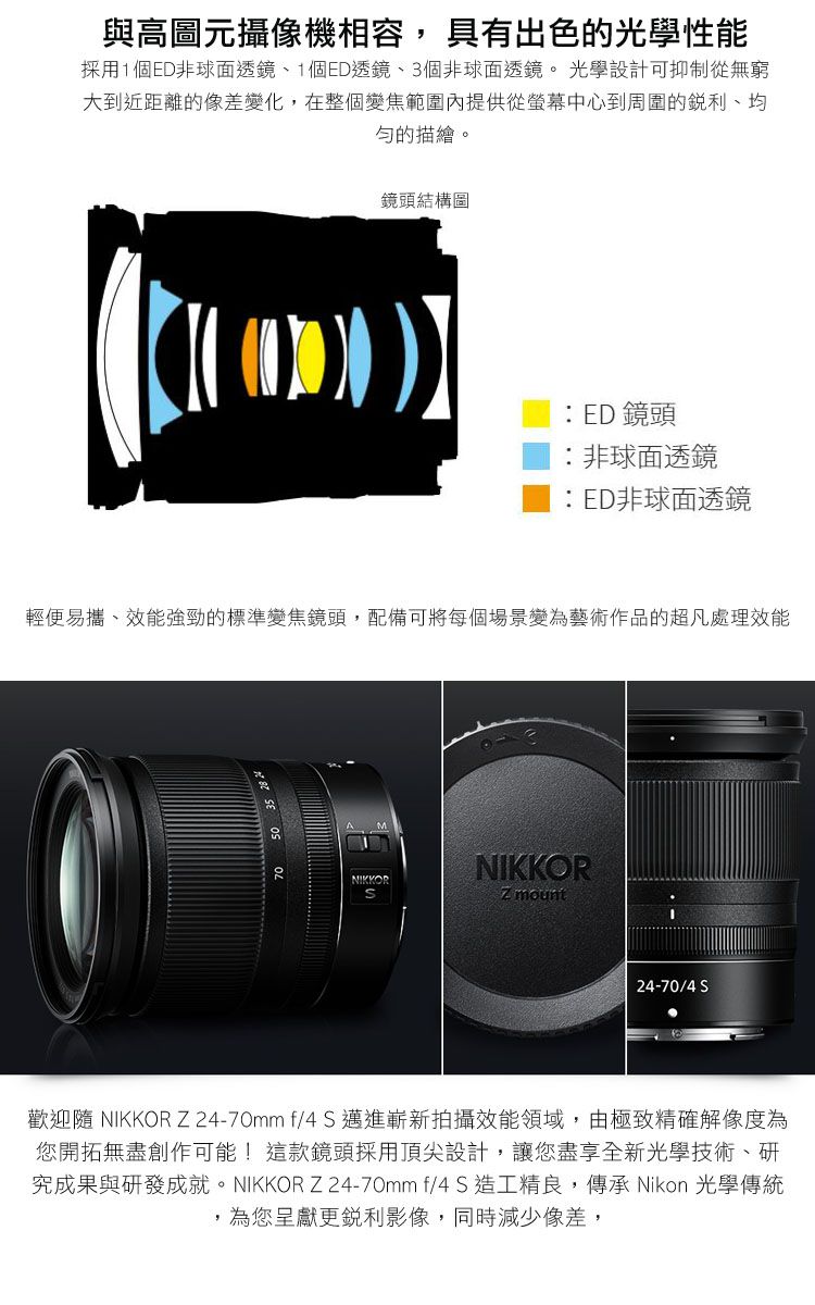 NIKON NIKKOR Z 24-70mm F4 S 公司貨- PChome 24h購物